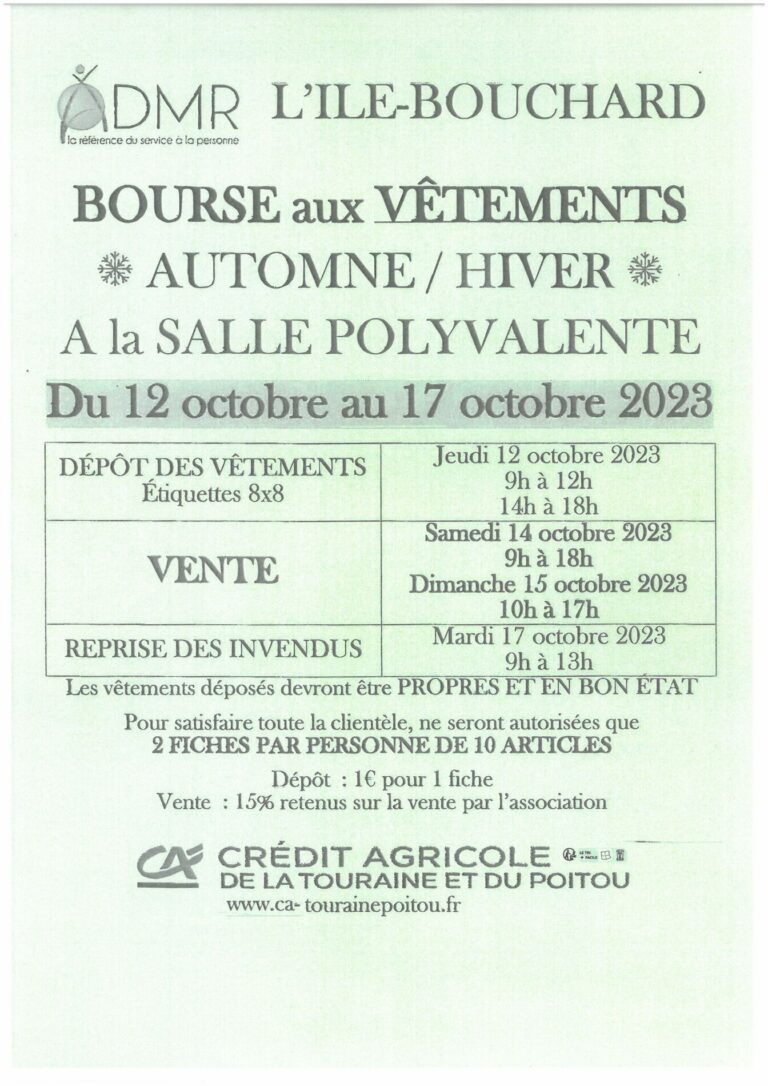 Lire la suite à propos de l’article BOURSE AUX VÊTEMENTS
