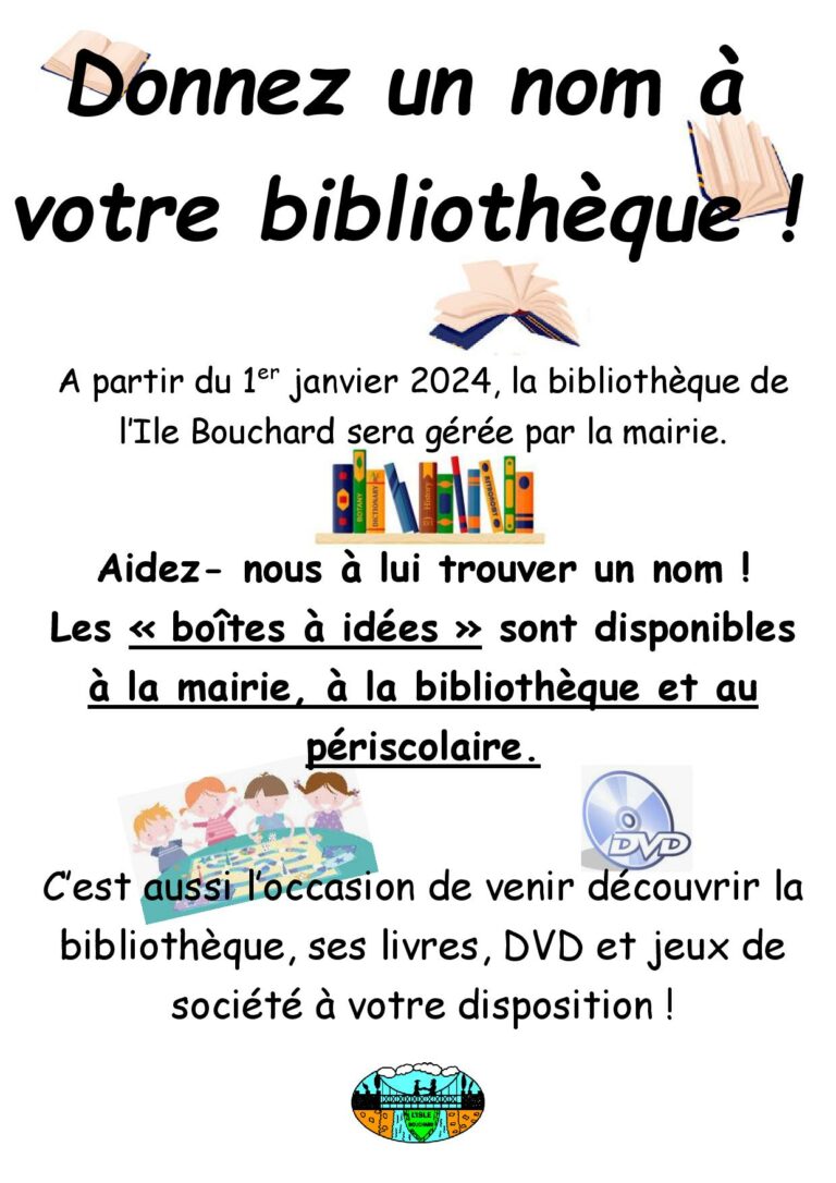 Lire la suite à propos de l’article BOÎTES A IDÉES -NOM DE LA BIBLIOTHÈQUE