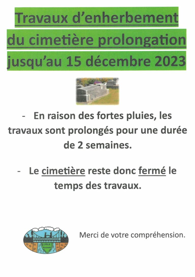 Lire la suite à propos de l’article PROLONGATION ENHERBEMENT DES CIMETIÈRES